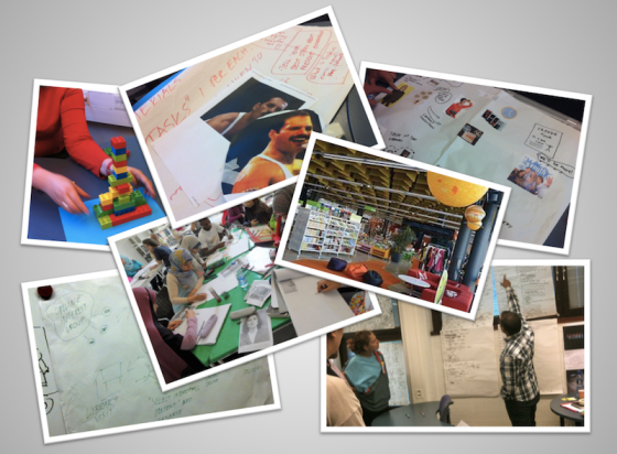 Photos from different stages of the course