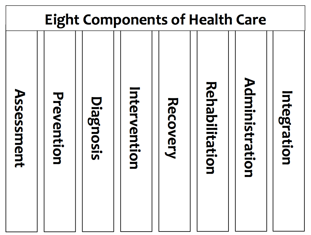 The eight components of healthcare 