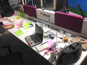 "Who's messing here?" The office after serious play.