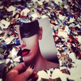 Browsing through a mountain of photos.