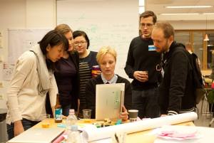 Our team, the cardboardboxcrew (from the left) Chien-Ting "Jessie" Hsu, Susanna Turunen, Pia Wenelius, Emmi Joru, Mika Kuivamäki and Antti Kytö.