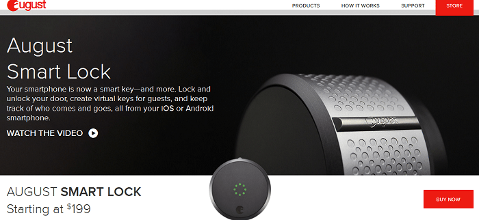 Screenshot from August Smart Lock website