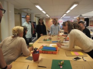 Cardboard boxes and Legos worked well as materials for our prototype. Photo: Katja Tschimmel 