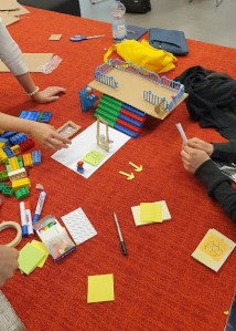 Picture of prototyping exercise with Legos